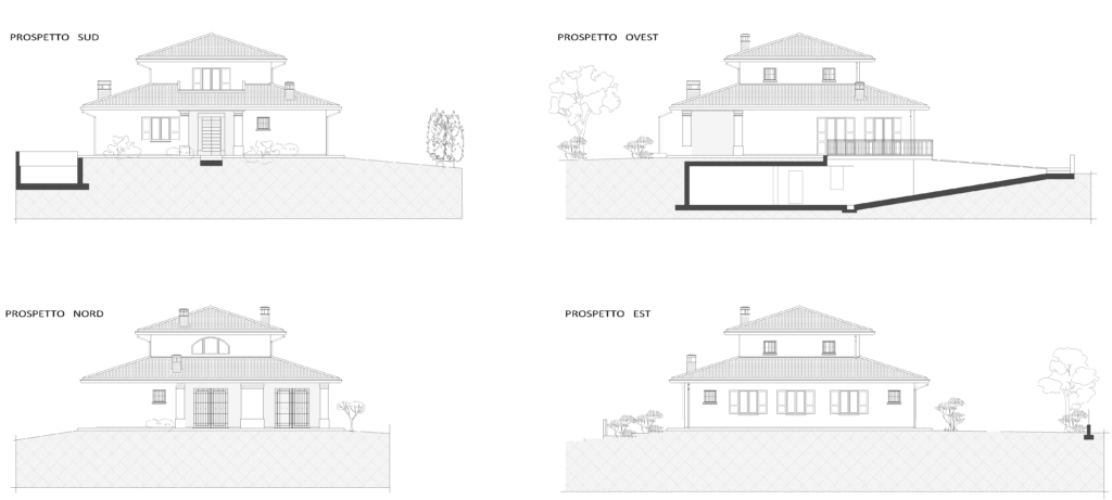 disegno dei prospetti della casa