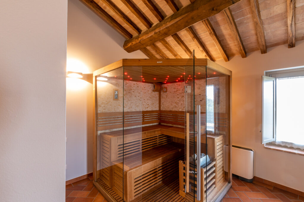 area benessere agriturismo dettaglio sauna